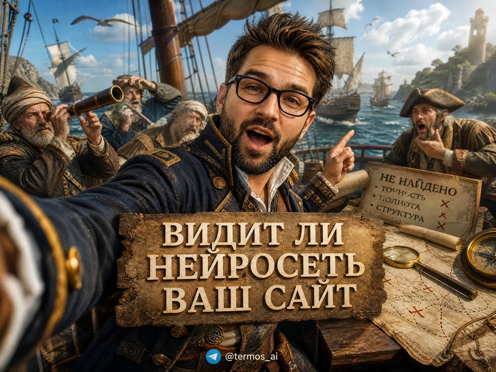 Обложка гайда «Видит ли нейросеть ваш сайт: чек-лист AEO/GEO на 20 пунктов»